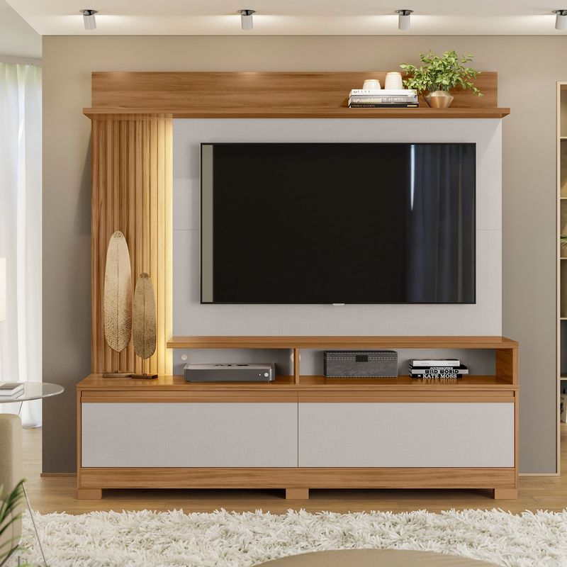 painel home para tv até 60" notável freijó e off white nt1295