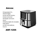 fritadeira elétrica air fryer amvox arf1255 7l inox 127v (mp)