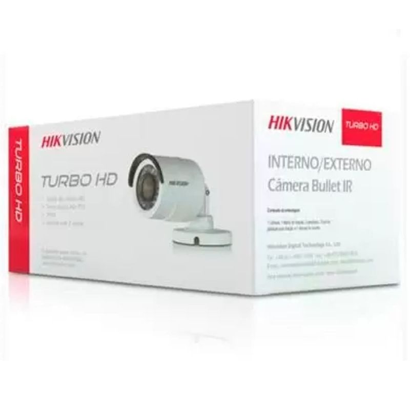 câmera de segurança hikvision bullet analógica 1mp ds-2ce16c0t-irpf 2.8mm (mp)