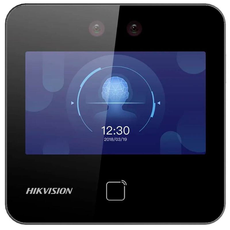 terminal de acesso hikvision reconhecimento facial e cartão lcd 4 (mp)