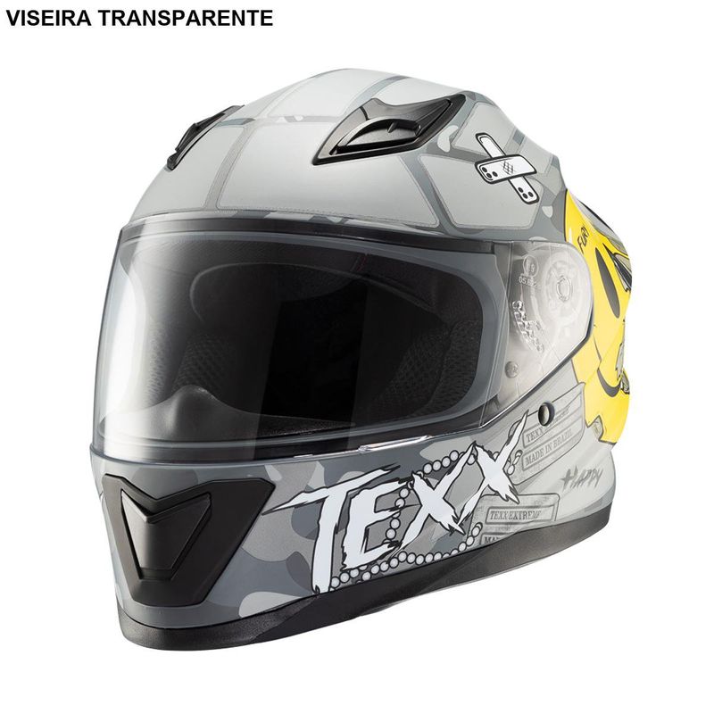 capacete texx fechado hawk fury cinza 58 (mp)