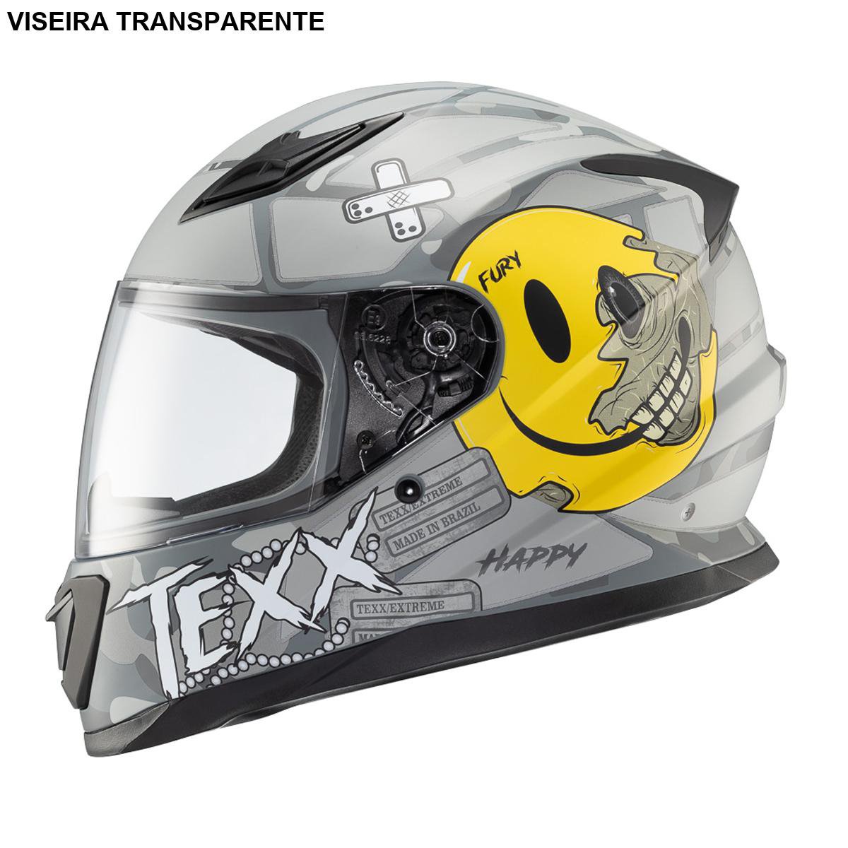 Capacete Texx Hawk Fury Fechado Cinza Tamanho 62