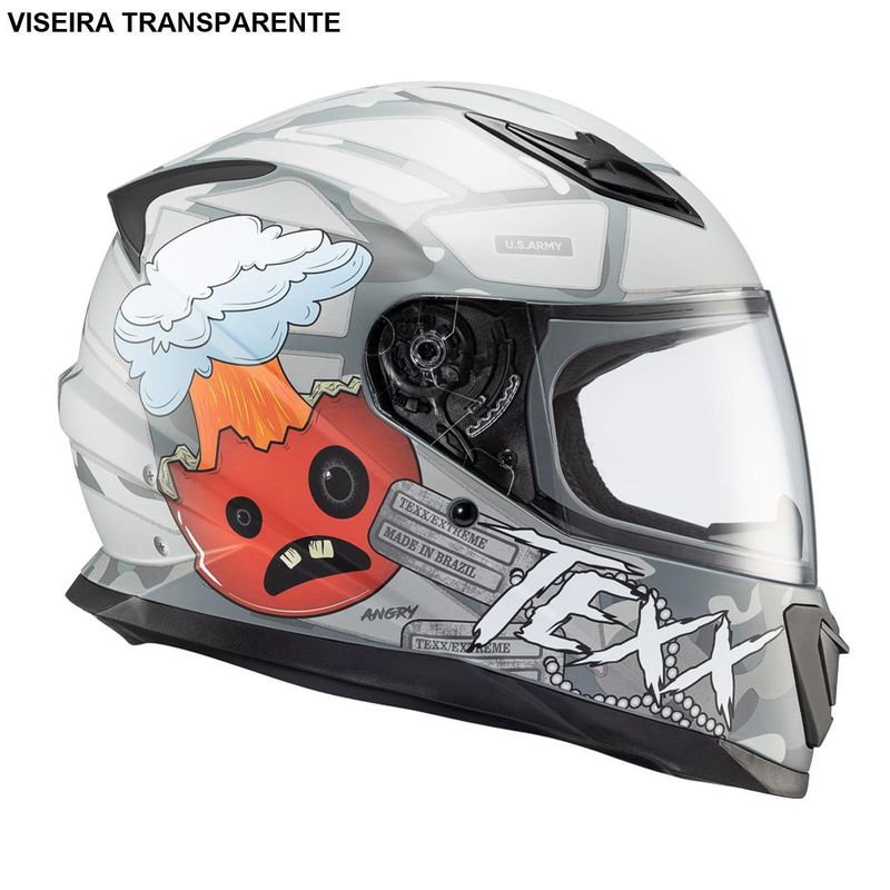 Capacete Texx Hawk Fury Fechado Cinza Tamanho 62