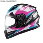 capacete texx fechado hawk ride azul rosa 60 (mp)