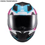 capacete texx fechado hawk ride azul rosa 60 (mp)