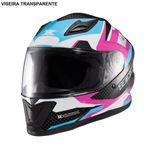 capacete texx fechado hawk ride azul rosa 60 (mp)