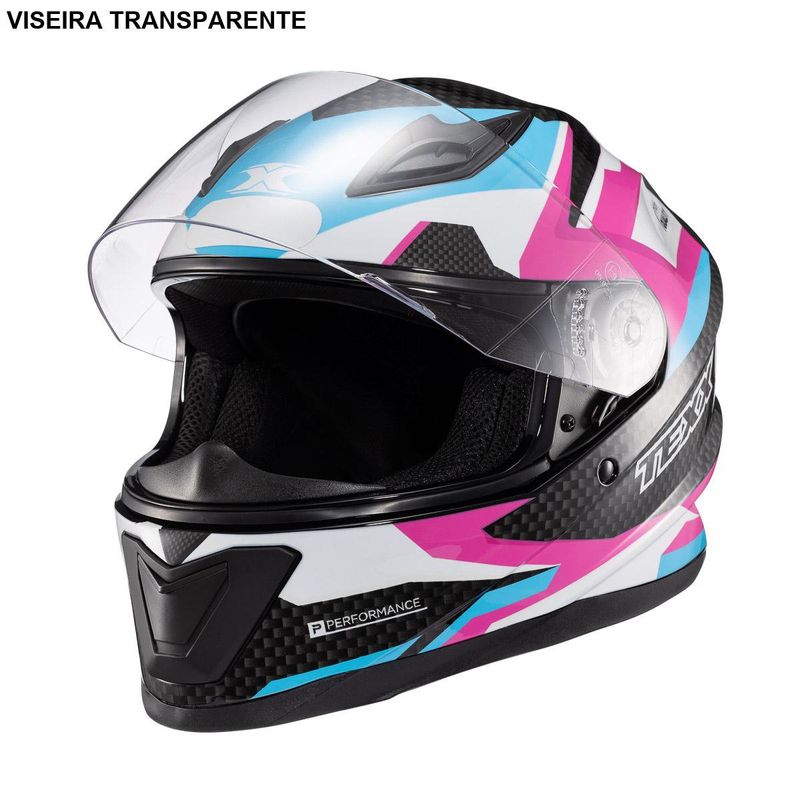 capacete texx fechado hawk ride azul rosa 60 (mp)