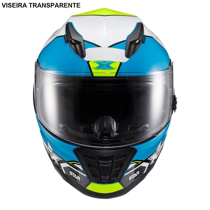 capacete texx fechado wing azul verde 58 (mp)