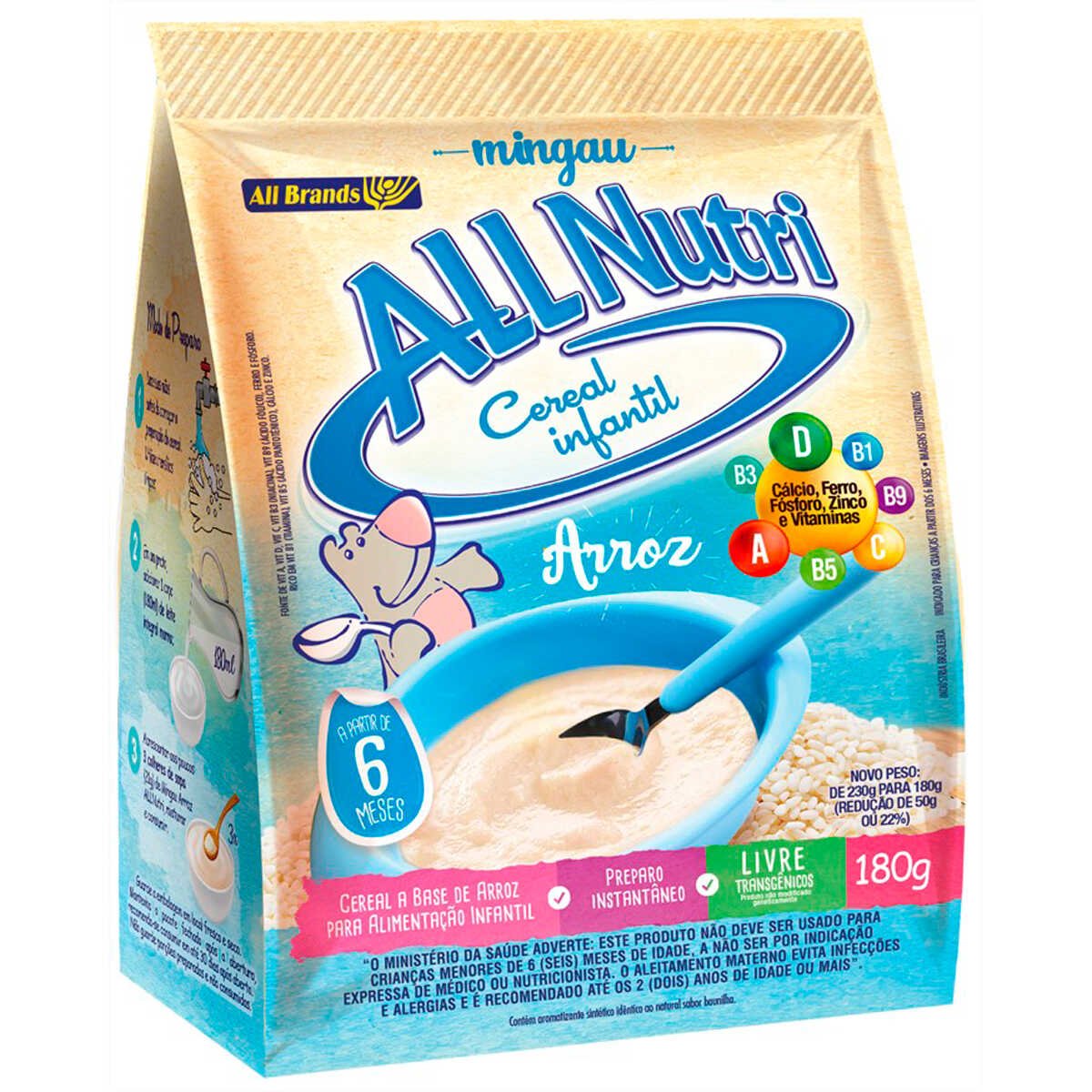 MINGAU ALLNUTRI SACHE 230G/180G ARROZ