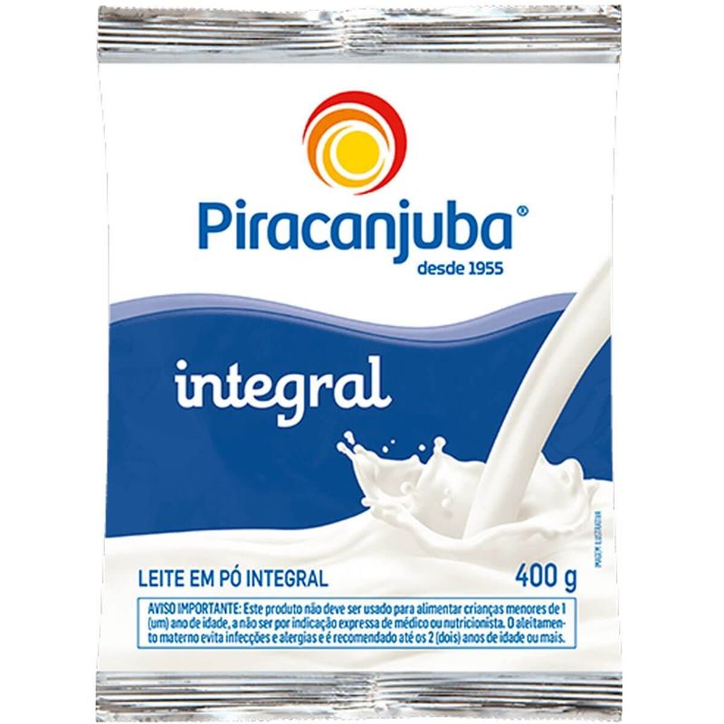 leite em pó integral piracanjuba 400g