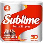 papel higiênico sublime elite folha simples 4 rolos de 30m x 10cm