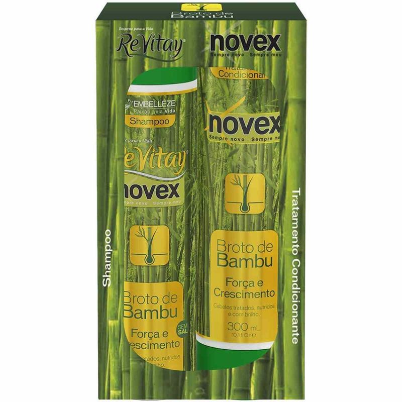 shampoo e condicionador kit vitay broto de bambu 300ml