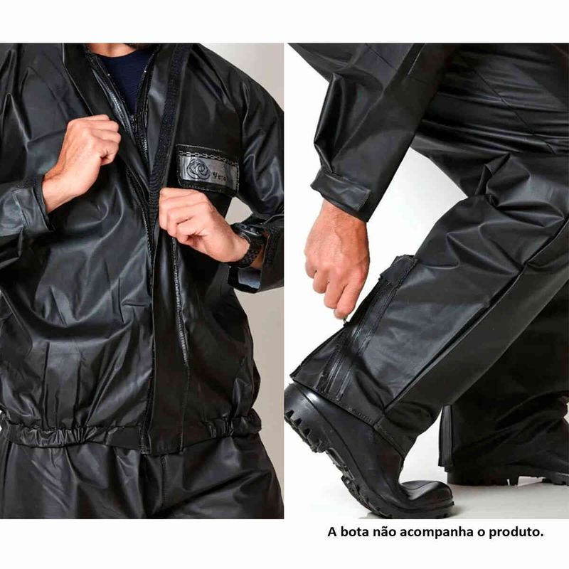conjunto capa de chuva para motoqueiro exg brascamp moto race preto (mp)