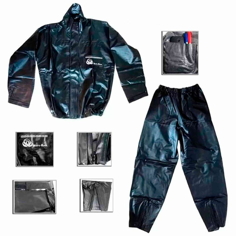 conjunto capa de chuva para motoqueiro exg brascamp moto race preto (mp)