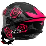 capacete pro tork new liberty three flores pink e preto brilhante 60