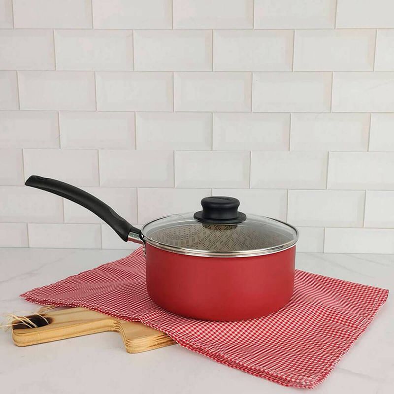 panela tramontina turim alumínio com revestimento antiaderente 16cm 1,4l vermelha - 20262816