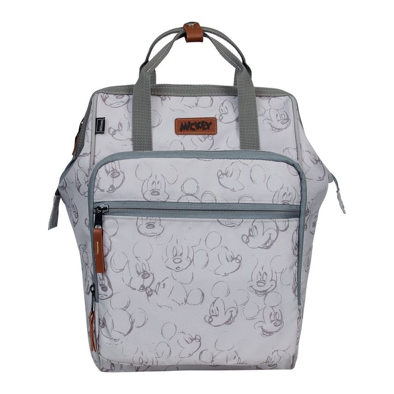 mochila babygo maternidade mickey com trocador cinza