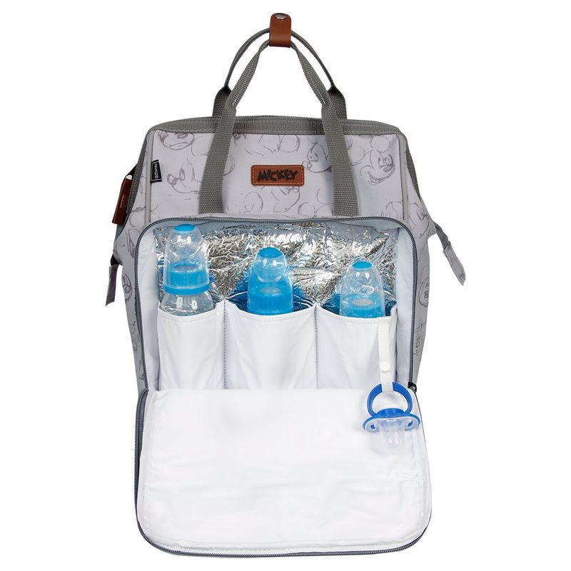 mochila babygo maternidade mickey com trocador cinza