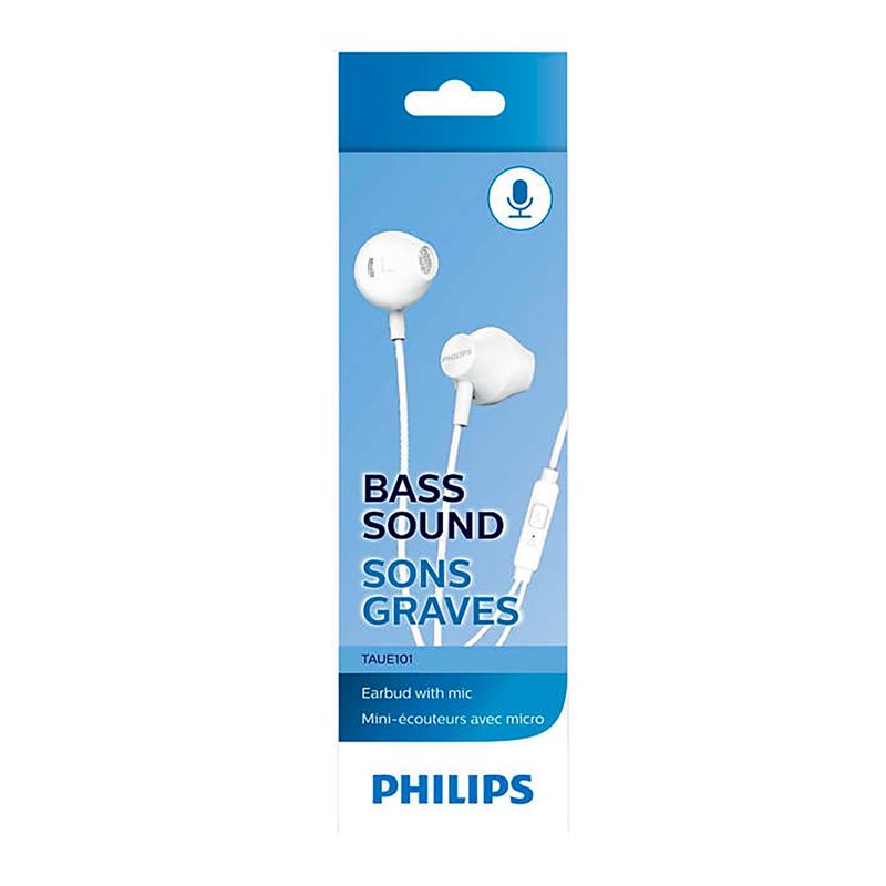 fone de ouvido philips com microfone branco taue101wt/00