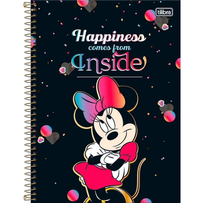 caderno tilibra minnie 16 matérias 256 folhas sortido 351342