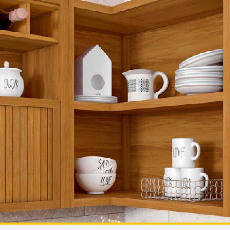 armário aéreo nesher imperatriz canto direito e esquerdo mdf freijó