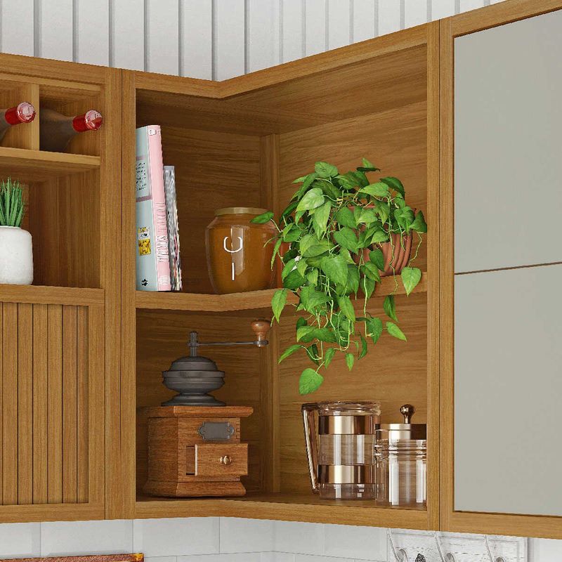 armário aéreo nesher imperatriz canto direito e esquerdo mdf freijó