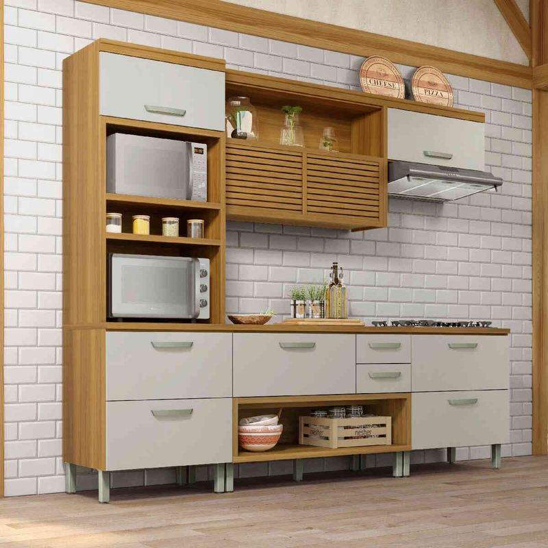 armário aéreo nesher princesa 2 portas mdf freijó off white