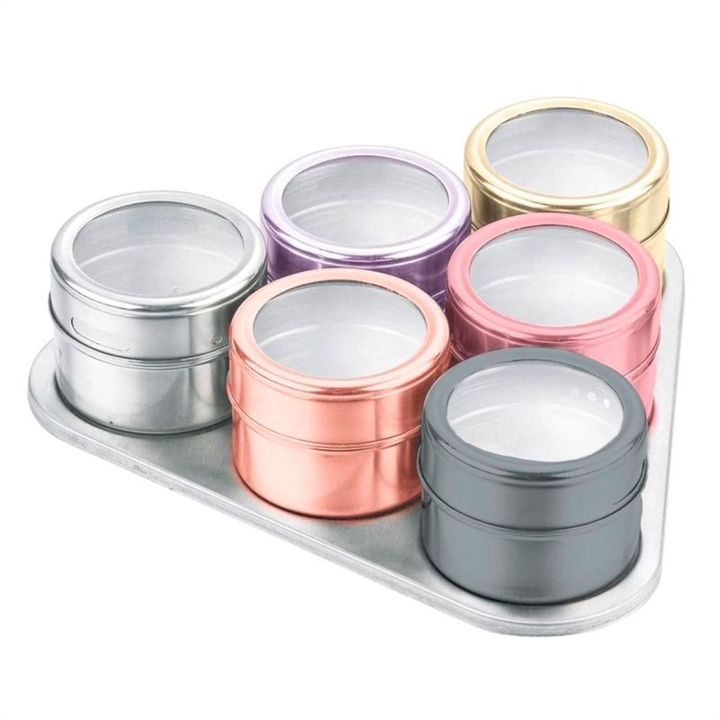 conj wellmix porta condimentos inox magn tico mix (pote: 4,5 x 6,5 cm) (mp)