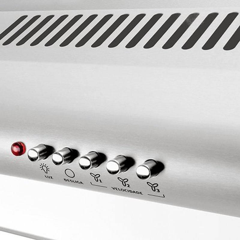 depurador de parede electrolux inox (127v), potência 165w, controle por botões, filtro metálico lavável, iluminação embutida - de80x