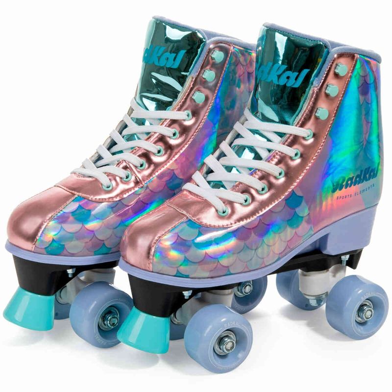 patins fenix radkal roller skate sereia 4 rodas 31-34 azul rl-13