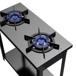 fogão industrial 2 bocas dako couraçado com tripla chama e pés removíveis preto