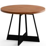 mesa de jantar redonda carraro átria nogueira e preto 1594