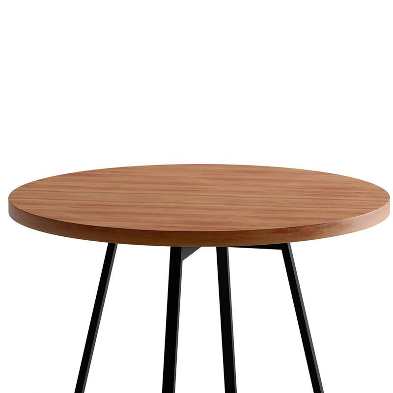 mesa de jantar redonda carraro átria nogueira e preto 1594