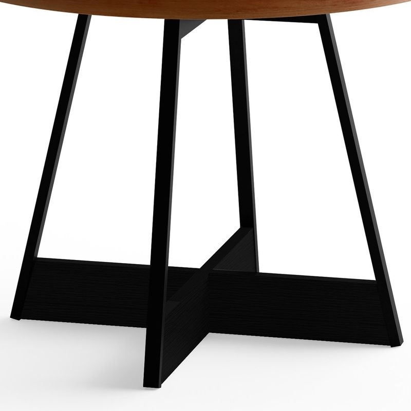 mesa de jantar redonda carraro átria nogueira e preto 1594