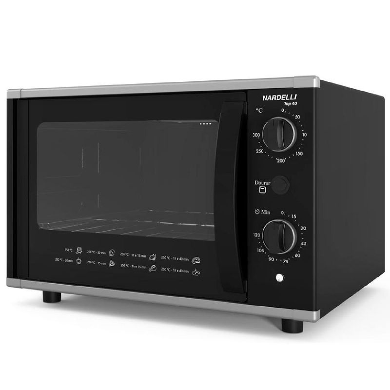 forno elétrico de bancada nardelli 40 litros top40 preto