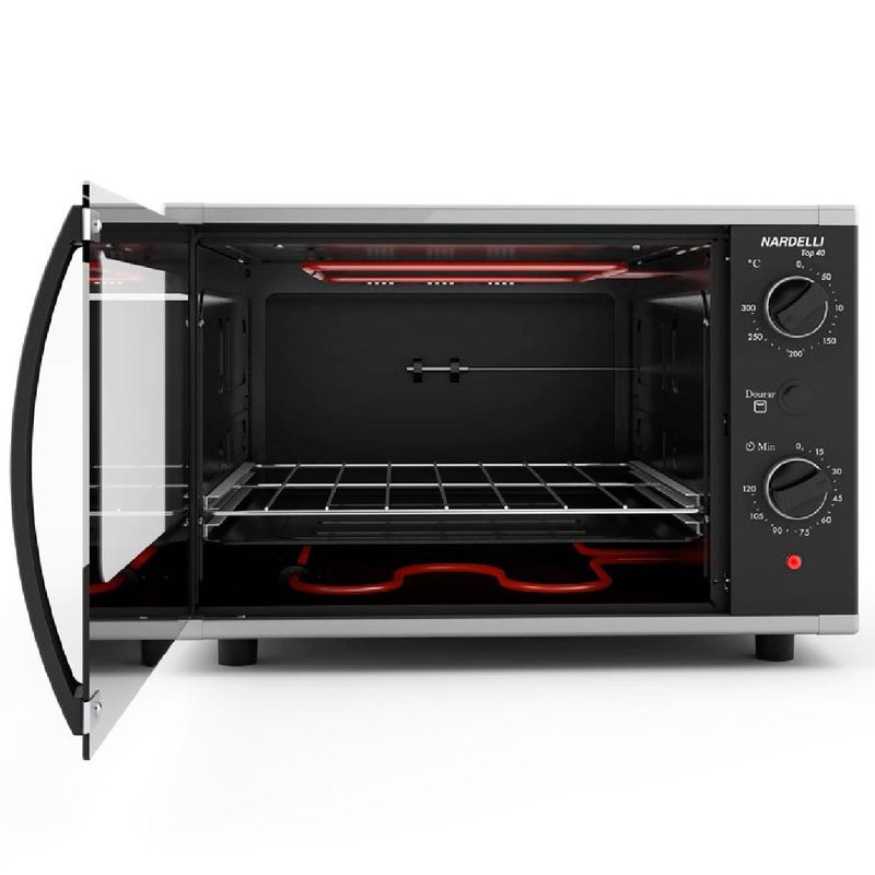 forno elétrico de bancada nardelli 40 litros top40 preto