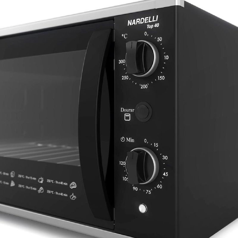 forno elétrico de bancada nardelli 40 litros top40 preto