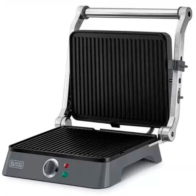 grill black+decker gourmand abertura 180 graus 1200w preto e inox