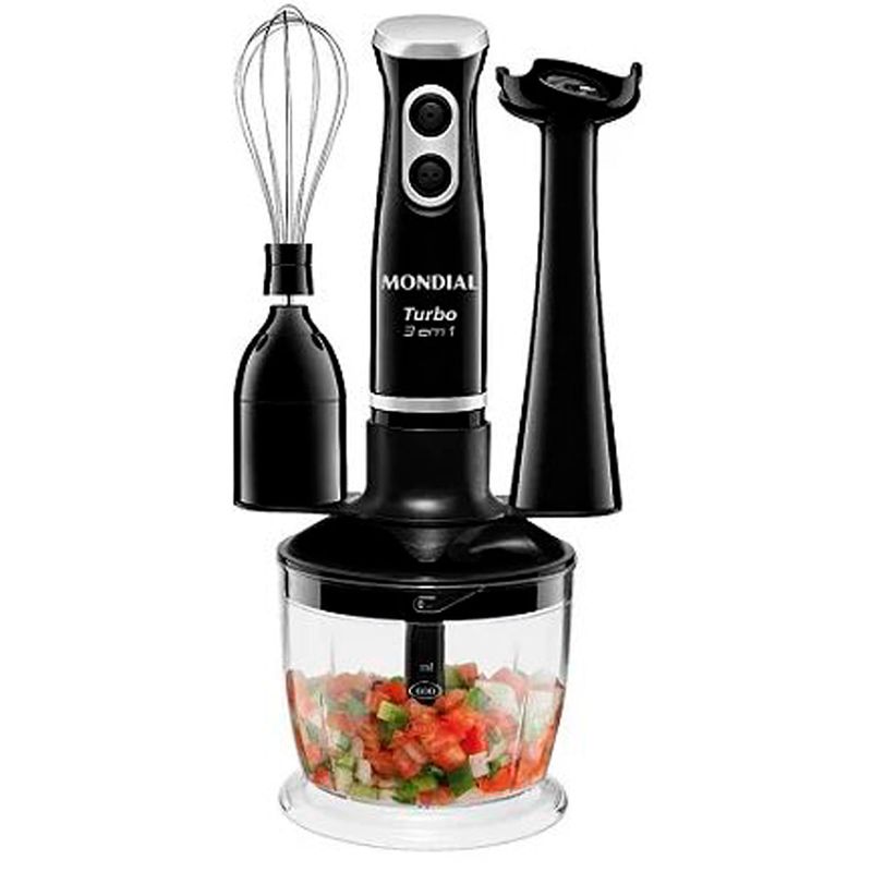 mixer mondial turbo 3 em 1 127v preto m-14