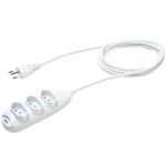 extensão intelbras 3 tomadas 3 pinos 10a 5 metros ext 3005 branco 4830146