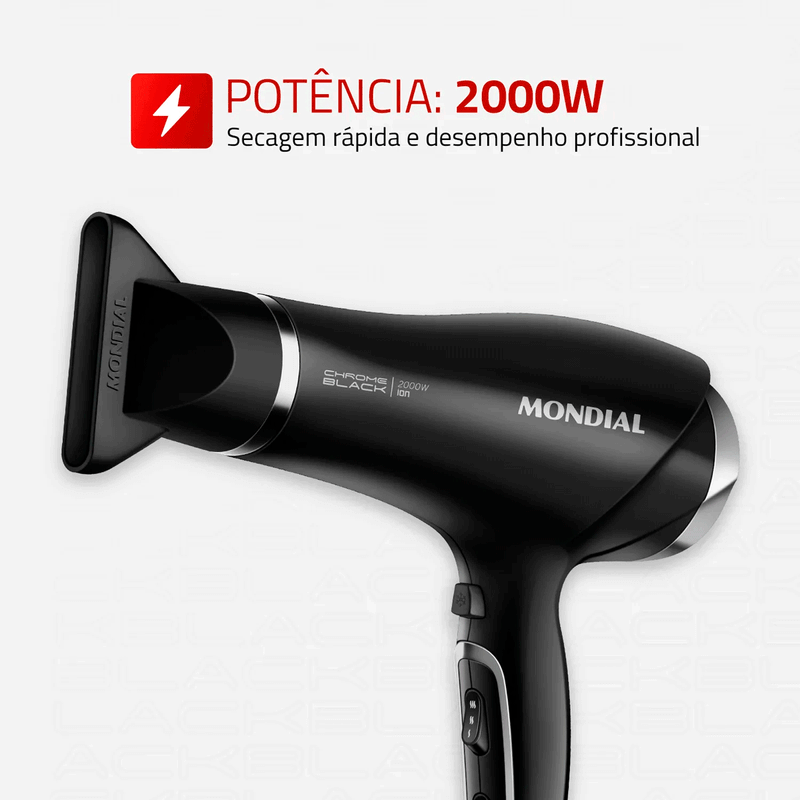 secador de cabelos mondial scn-04 2000w preto