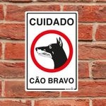 placa cão bravo bem fixa 20x30cm 6730 com 1 unidade (mp)