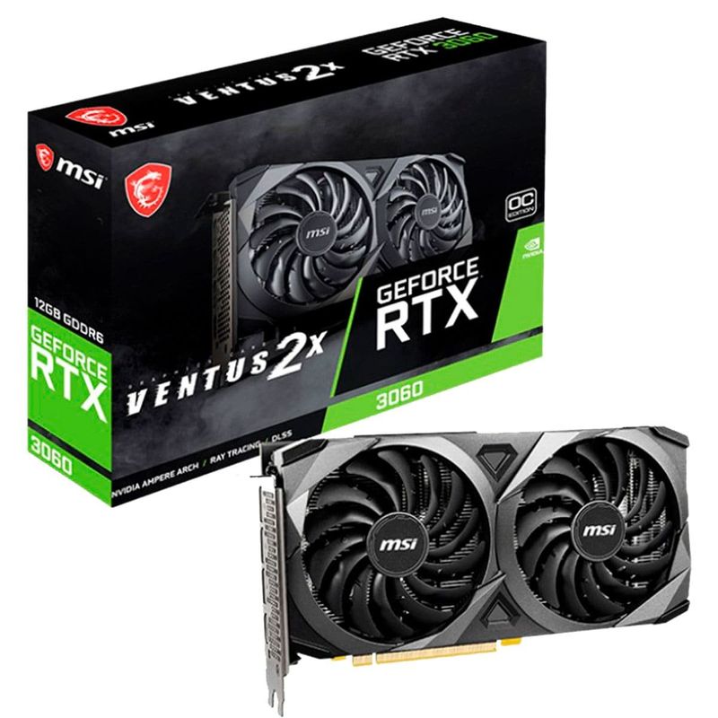 placa de vídeo msi geforce rtx3060 12gb gddr6 rtx 3060 ventus 2x 12g oc (mp)