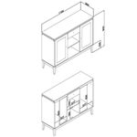 aparador movelbento trama mb 1002 off white e freijó