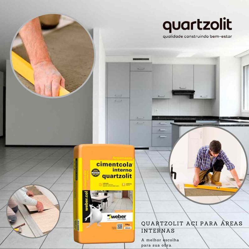 argamassa cimentcola ambiente interno ac1 quartzolit cinza 20kg (mp)