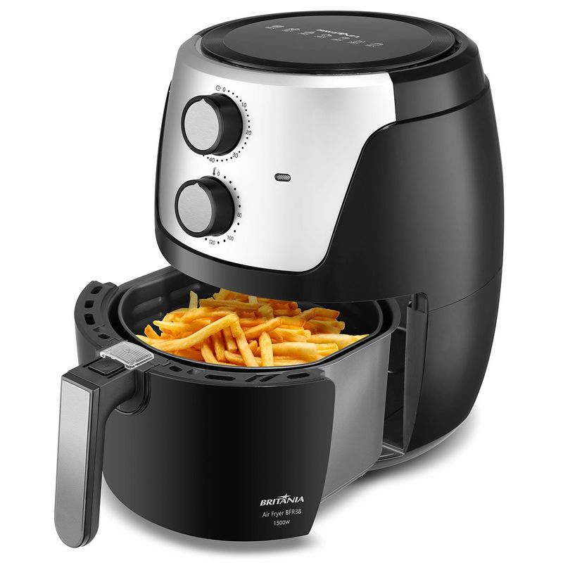 fritadeira britânia air fryer 4,2 litros 127v preta bfr38