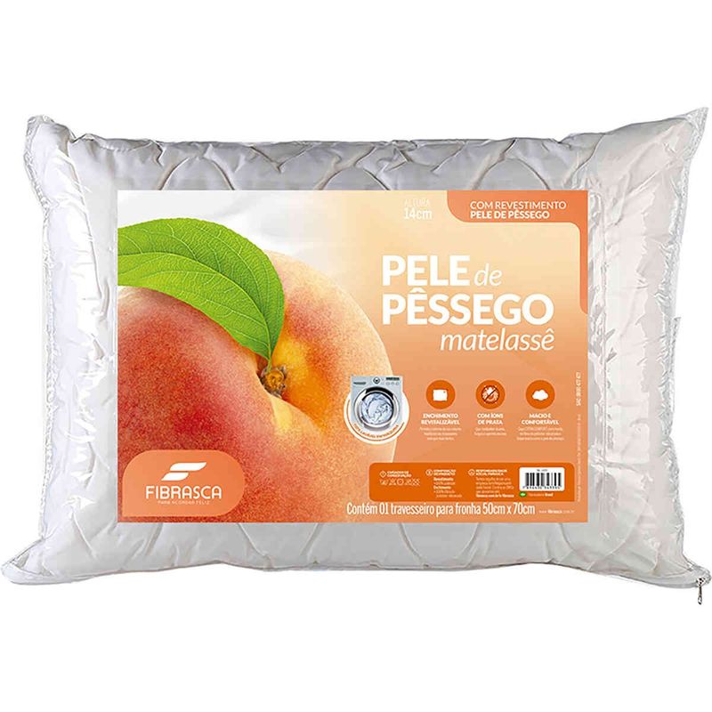 travesseiro fibrasca pele de pêssego 50x70cm branco 4339