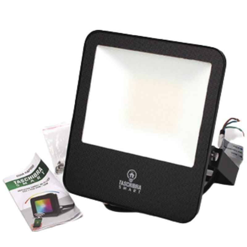 refletor taschibra smart wi-fi led 50w rgb+cct preto 3943 (mp)