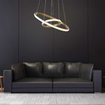 pendente taschibra led montreal 3000k 25w ouro fosco 3944 (mp)