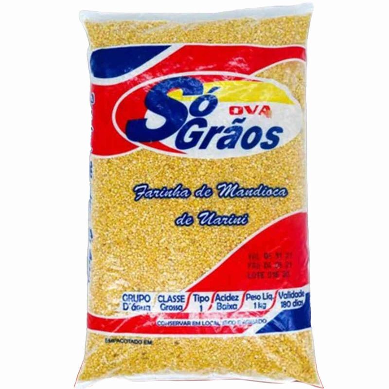 farinha de mandioca uarini ova só grãos 1kg